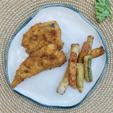 Merluza Rebozada con Verduras en Tempura