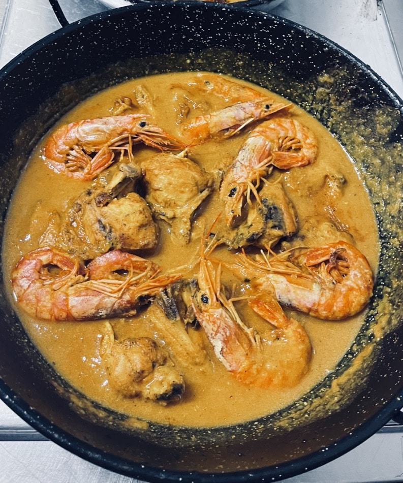 Pollo con langostinos 1