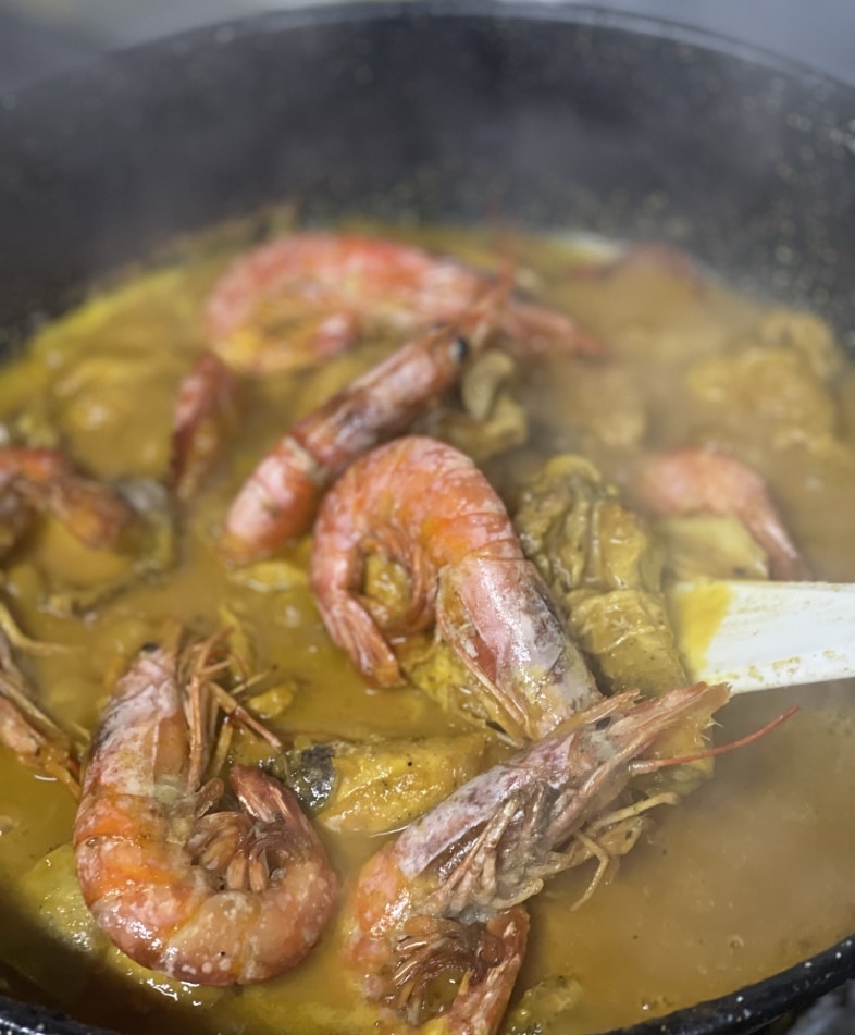 Pollo con langostinos 5