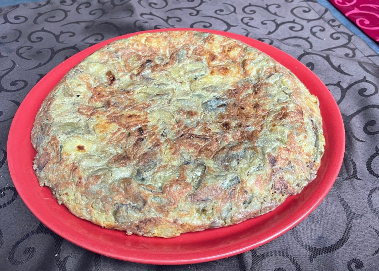 Tortilla de patata y alcachofa 1