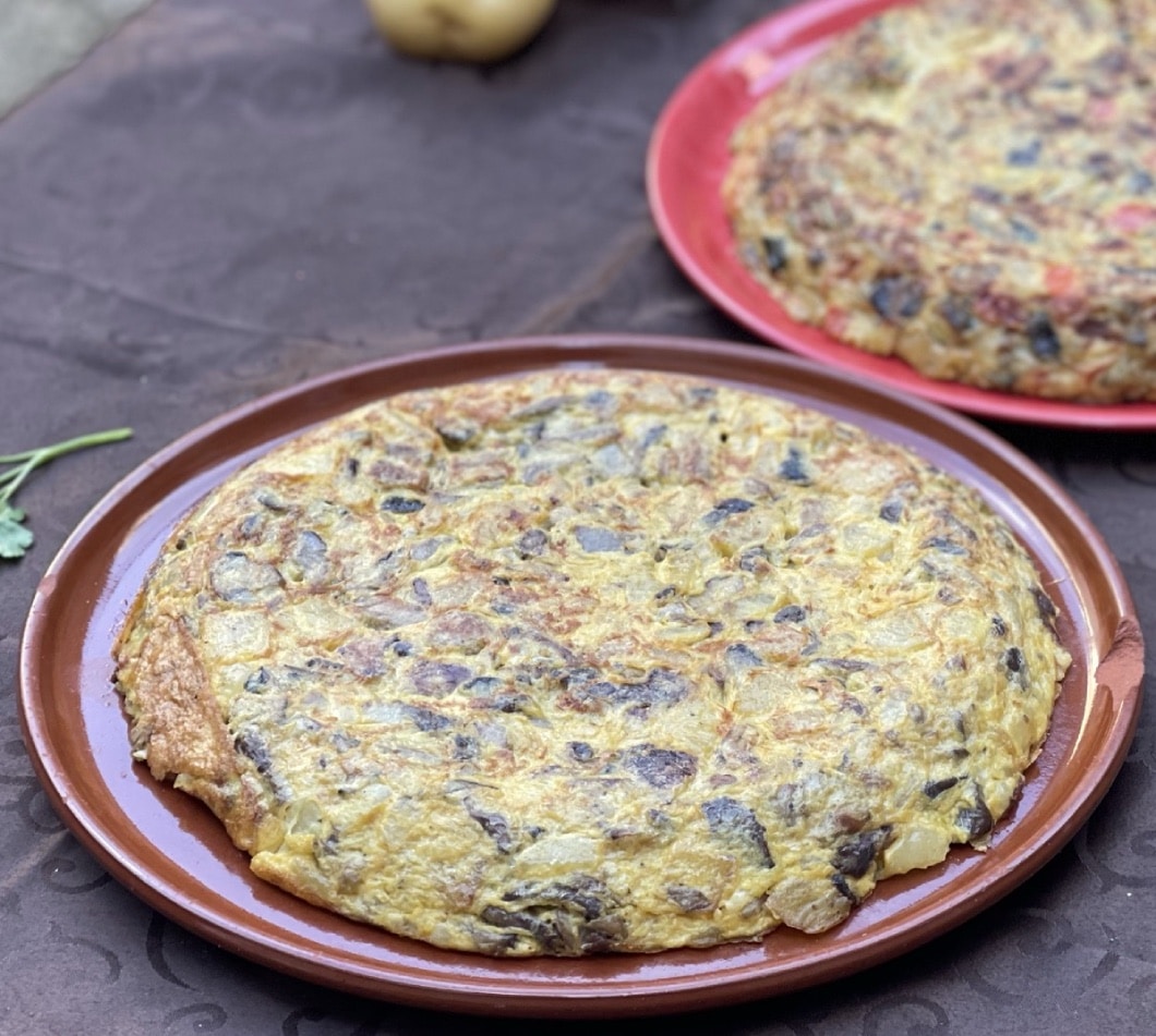 Tortilla setas variadas 4 y tortilla verduras 1