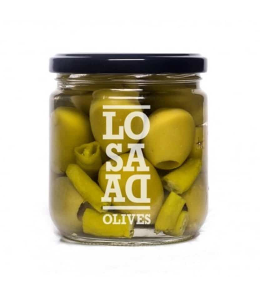 Aceitunas Gordal sin Hueso Picantes 345gr. Aceitunas Losada