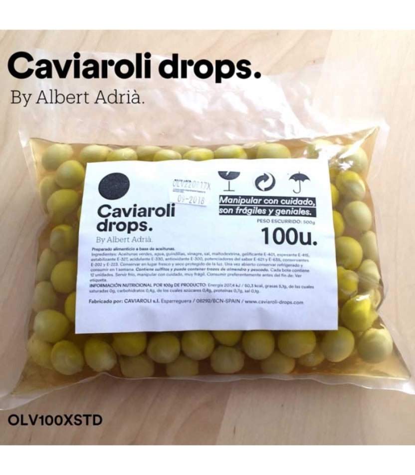 Oliva Verde Esférica Drops (100 olivas) 500gr. Caviaroli