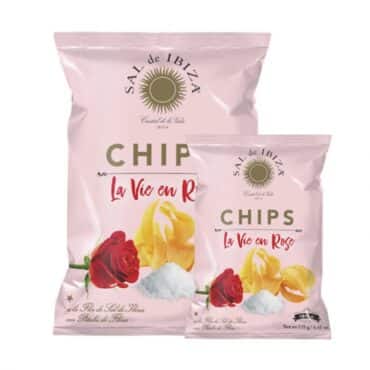 Patatas Chips La Vie en Rose y flor de sal de Ibiza 125gr. Sal de Ibiza