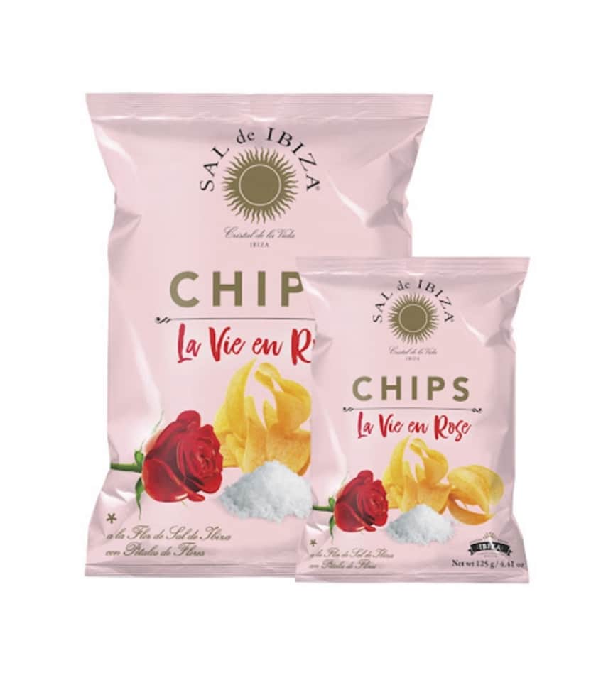 patatas chips la vie en rose y flor de sal de ibiza 125gr sal de ibiza 12un copia