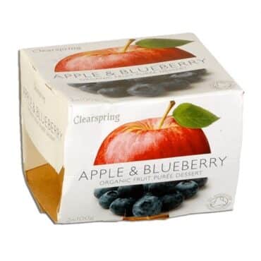 Puré de Manzana con Arándanos 2x100gr. Clearspring