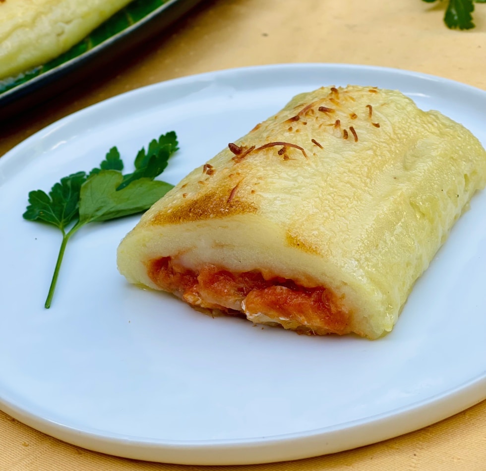 Brazo de patata y bacalao con alioli gratinado 6