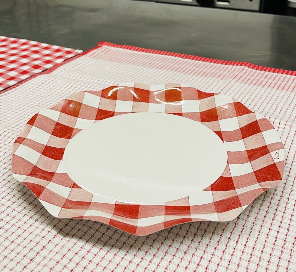 Plato carton Vichy 2