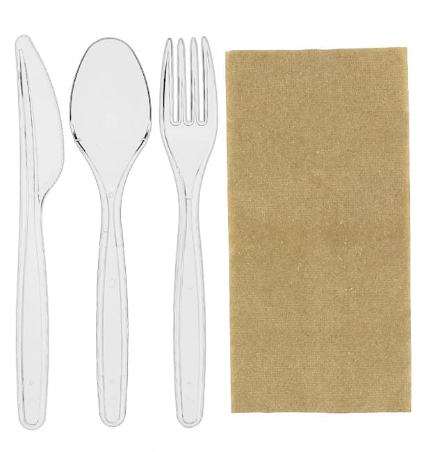 set cubiertos reutilizables ps 3 piezas servilleta 25 uds