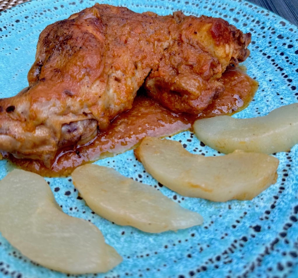 Conejo con salsa de pera 4