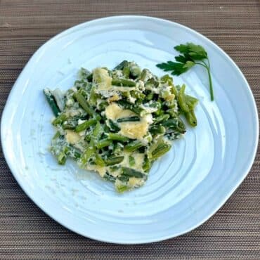 Judías verdes con crema de Parmesano 1