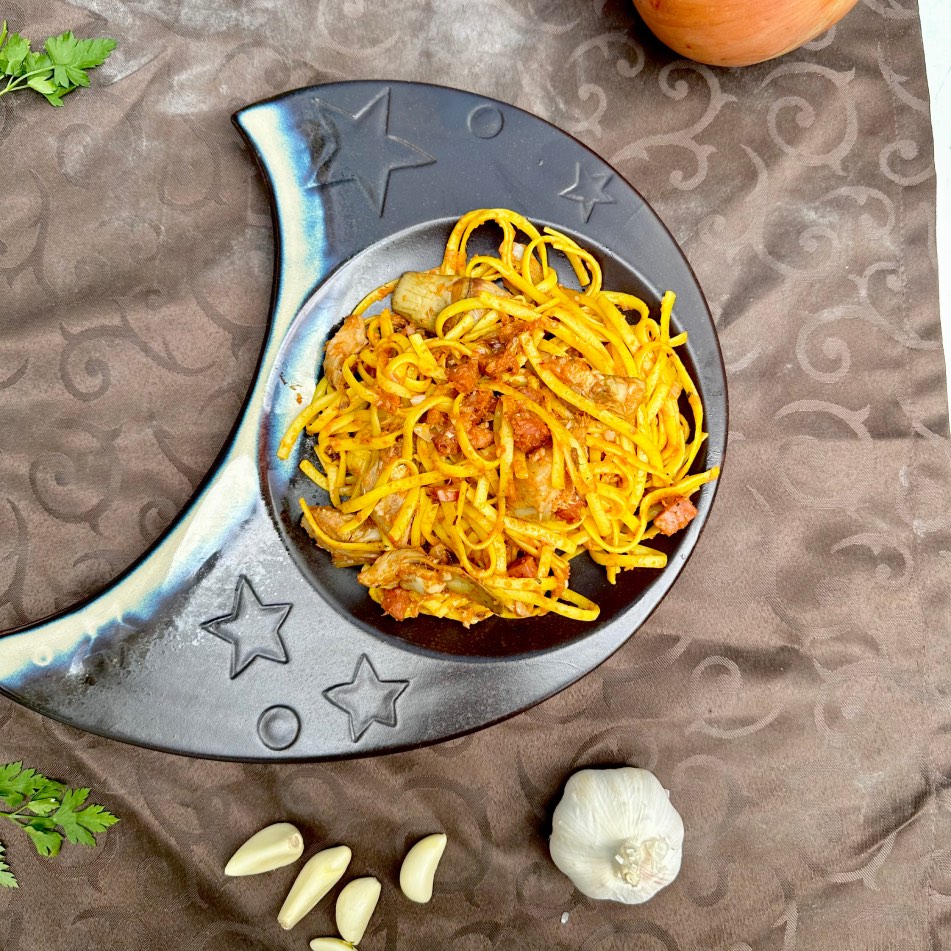 Tallarines con Alcachofas y Jamón 4