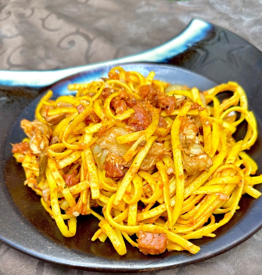Tallarines con Alcachofas y Jamón 5