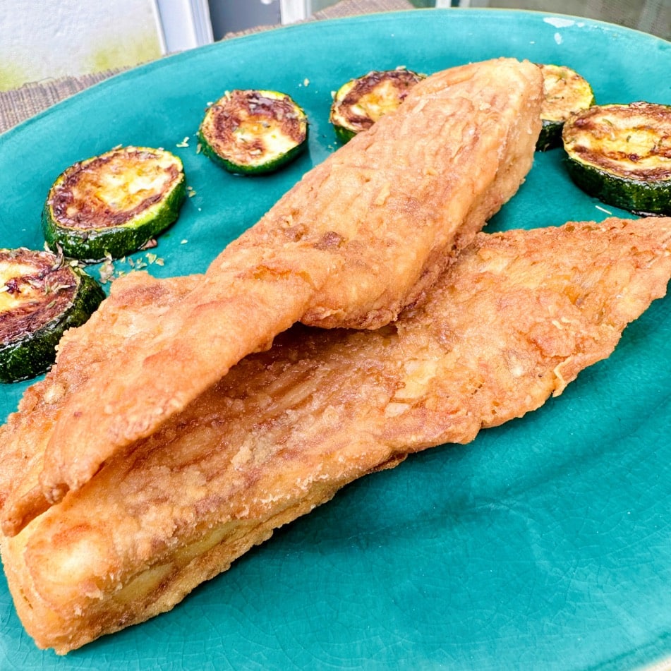Raya frita con calabacín a la plancha 2