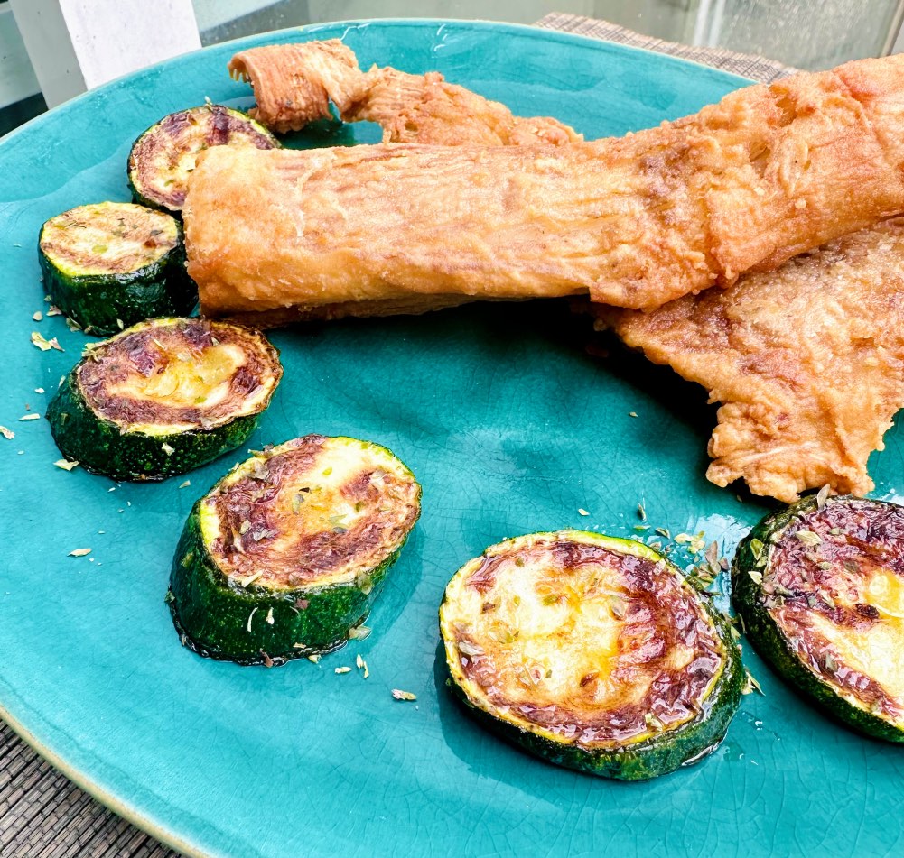 Raya frita con calabacín a la plancha 3