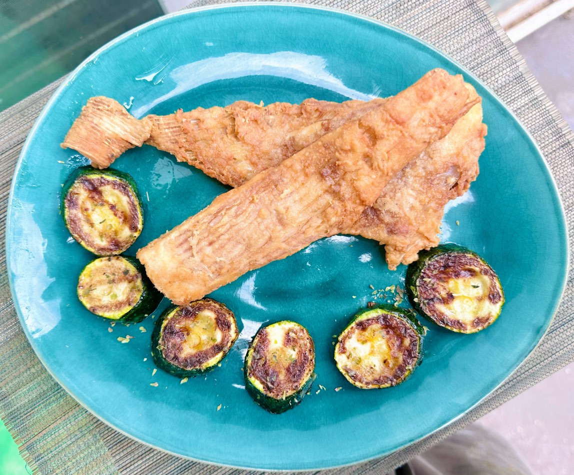 Raya frita con calabacín a la plancha 4