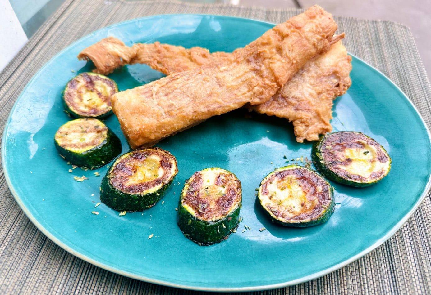 Raya frita con calabacín a la plancha 5